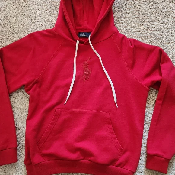 Women's Polo by Ralph Lauren Vibrant Red Hoodie Size Medium - Picture 2 of 8